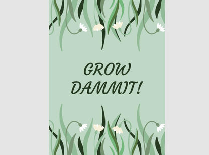 Grow Dammit Garden Flag: Weather-Resistant Polyester Outdoor Decor (12" x 17")