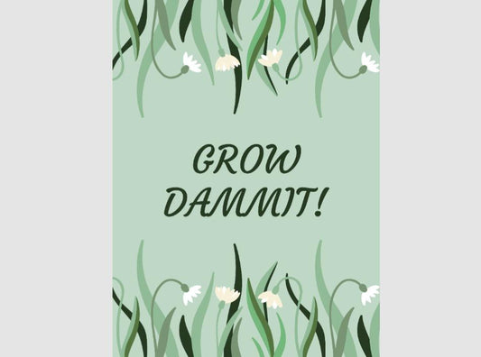 Grow Dammit Garden Flag: Weather-Resistant Polyester Outdoor Decor (12" x 17")