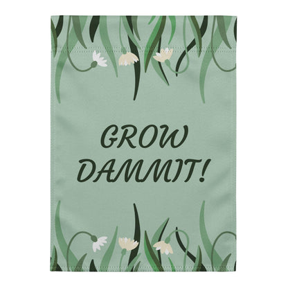 Grow Dammit Garden Flag: Weather-Resistant Polyester Outdoor Decor (12" x 17")